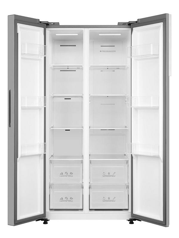 Swan SR750100I 84cm Wide, Total No Frost, American-Style Freestanding Fridge Freezer - Inox - Image 2